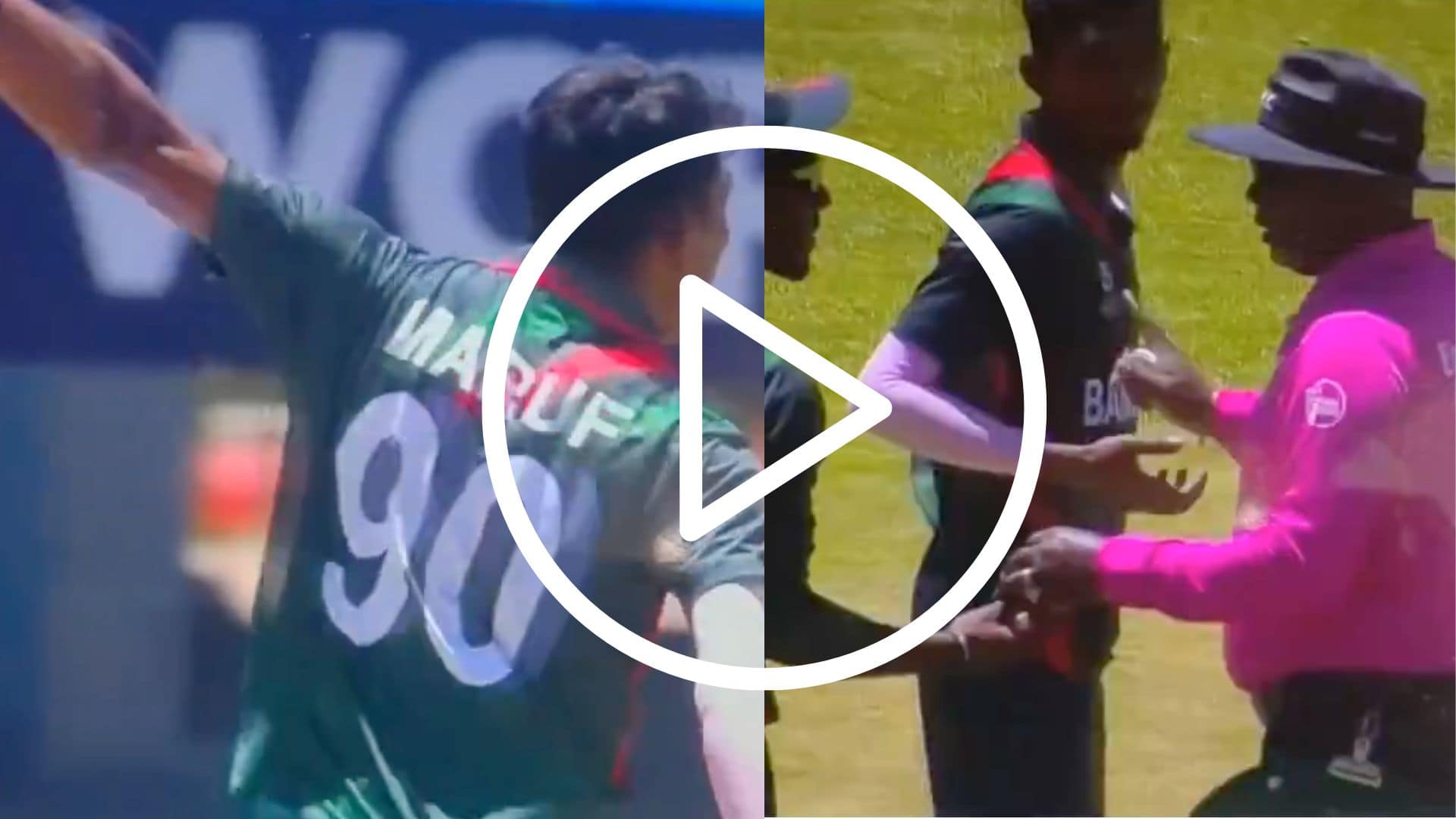 [Watch] Maruf Mridha's ‘Brutal Celebration’ Against India Intervened By Umpire At World Cup